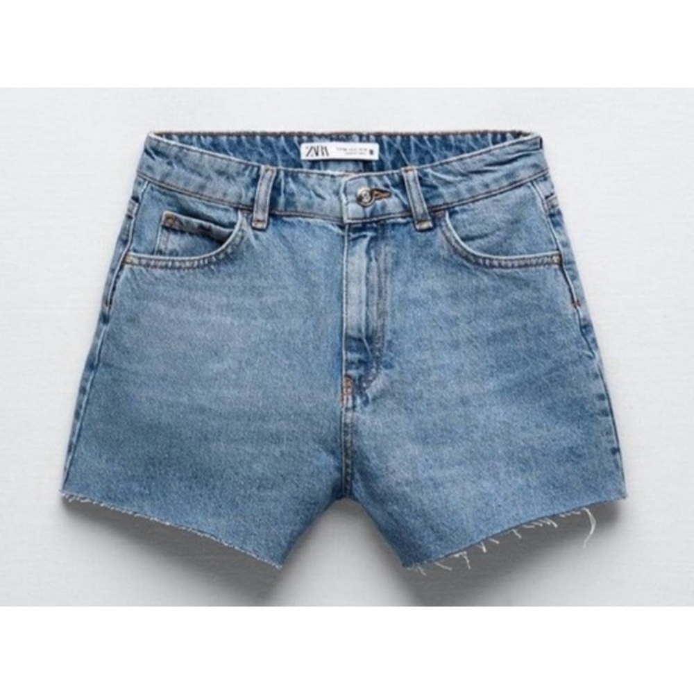 ZARA Denim Shorts with Gem Button